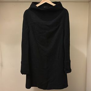 Vintage Costume National alpaca wool wide funnel neck cut-out open back dress